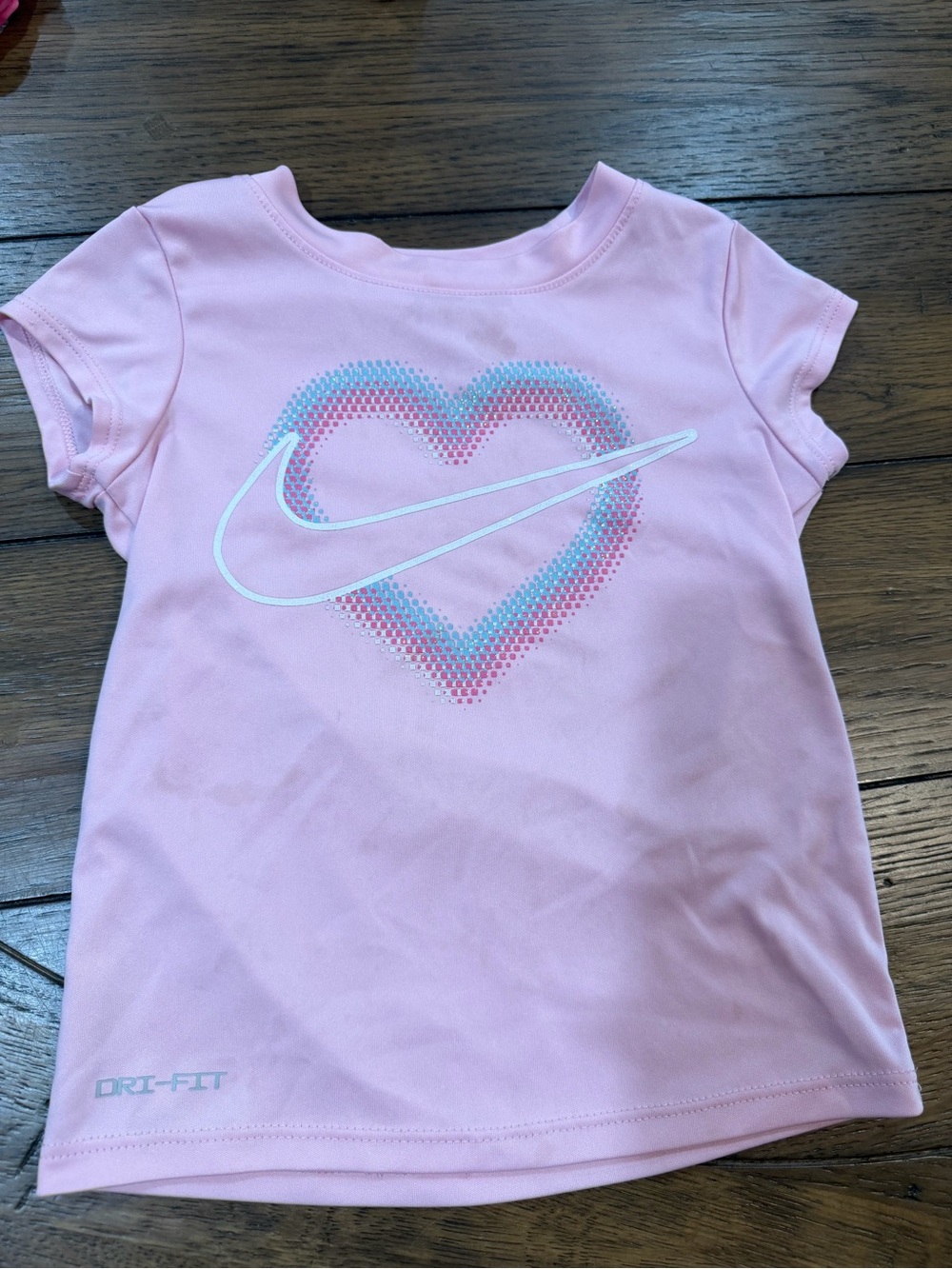 Nike Pink Girls' Dri-FIT Heart Swoosh Tee